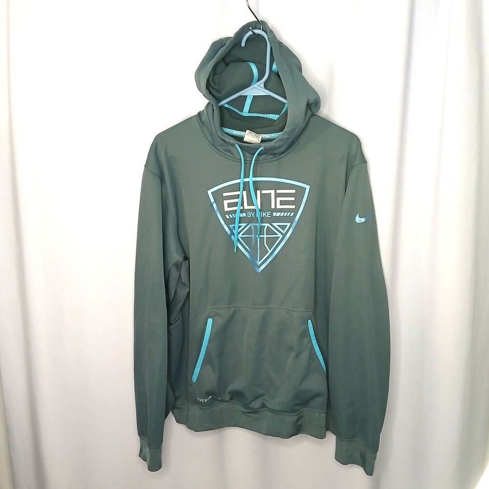 Nike Elite Therma Fit Hoodie Basketball Pullover Pocket Fleece Lined Mens Large